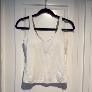 Lululemon Athletica White Fitted Camisole Sleeveless Top